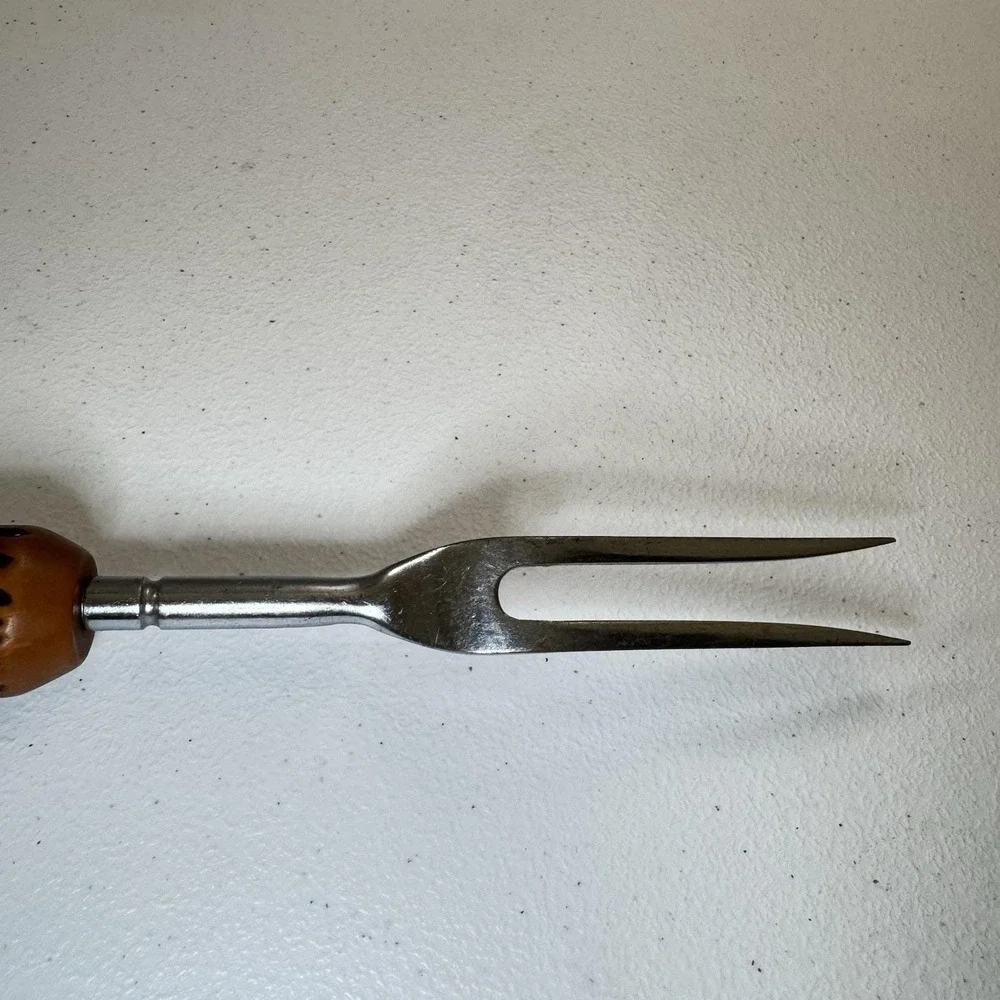 VTG Faux Antler Horn Handle Meat Steak Serving Forks 10